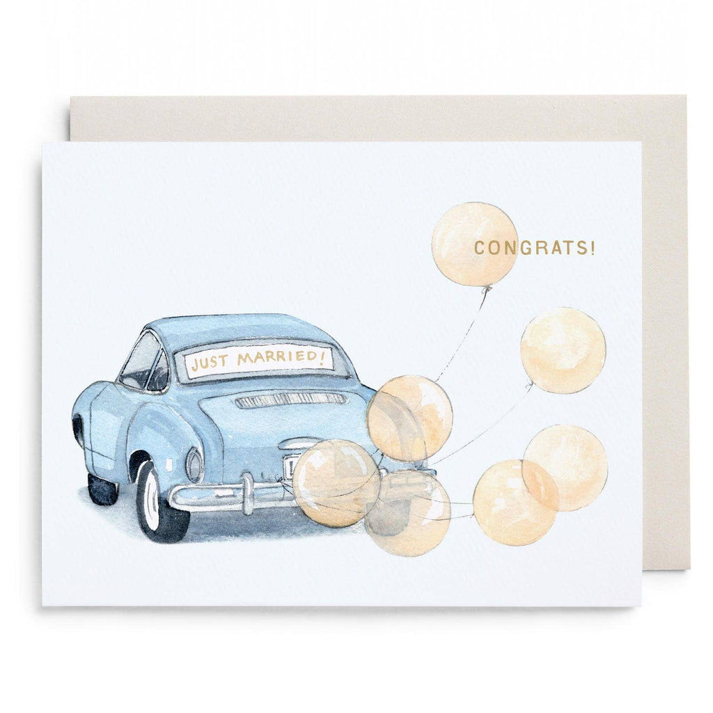 E. Frances Paper - Vintage Car Wedding Greeting Card