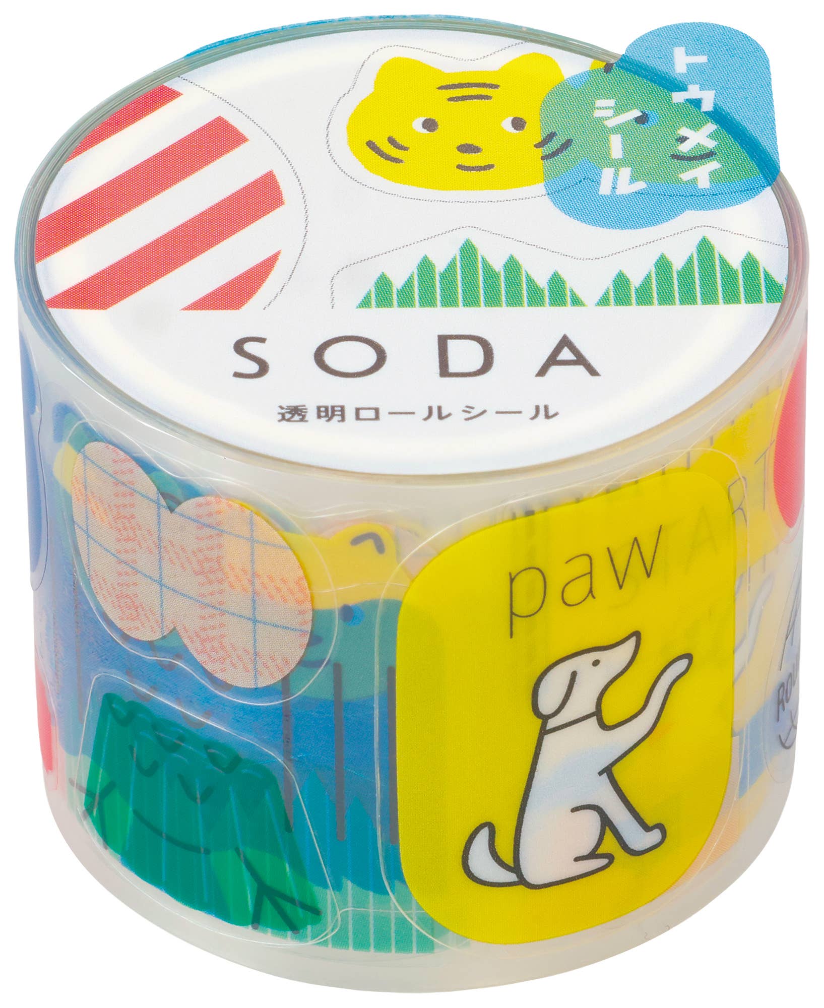 HITOTOKI by KING JIM - SODA transparent Masking Tape Sticker type: Pin badge