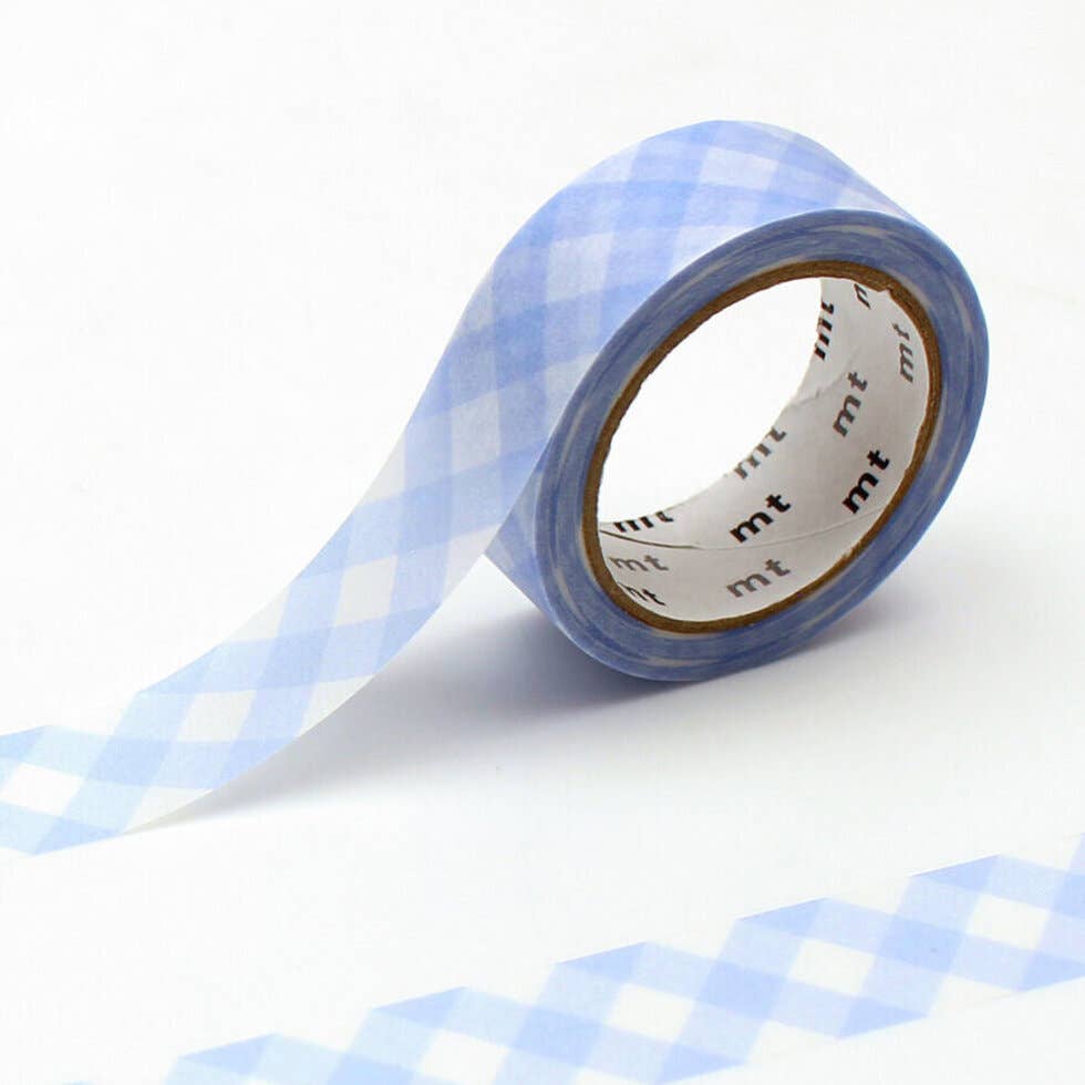 mt masking tape (Sweet Bella) - 15mm thick checkered pastel ultramarine