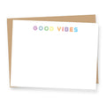 Apartment 2 Cards - Good Vibes Rainbow Letters - Flat Correspondence Cards: BOX OF 8