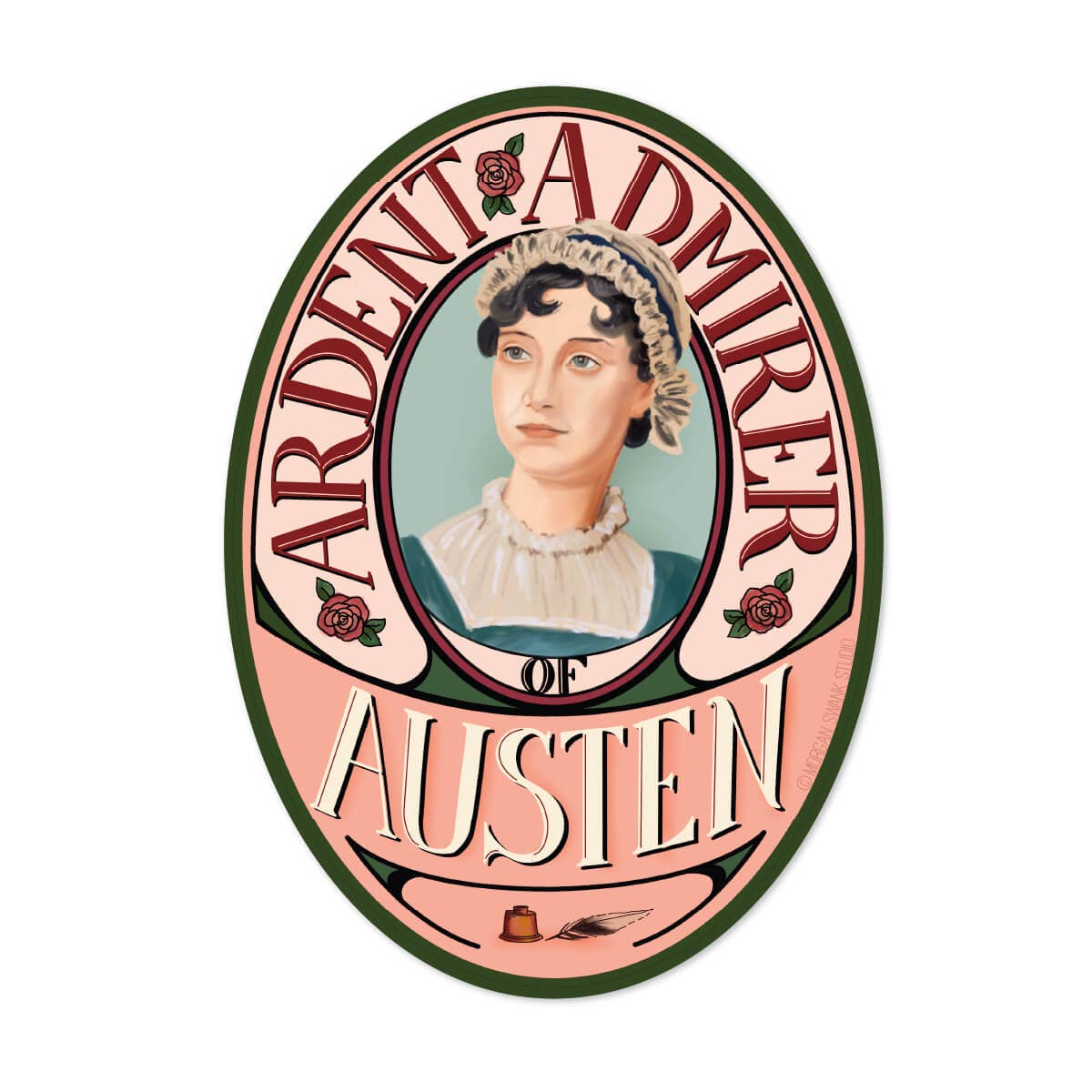 Morgan Swank Studio - Austen Book Author Cameo Sticker