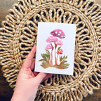 Cryptic Paper Co. - Set Of 6 Fantasy Forest Mushroom Watercolor Note Cards