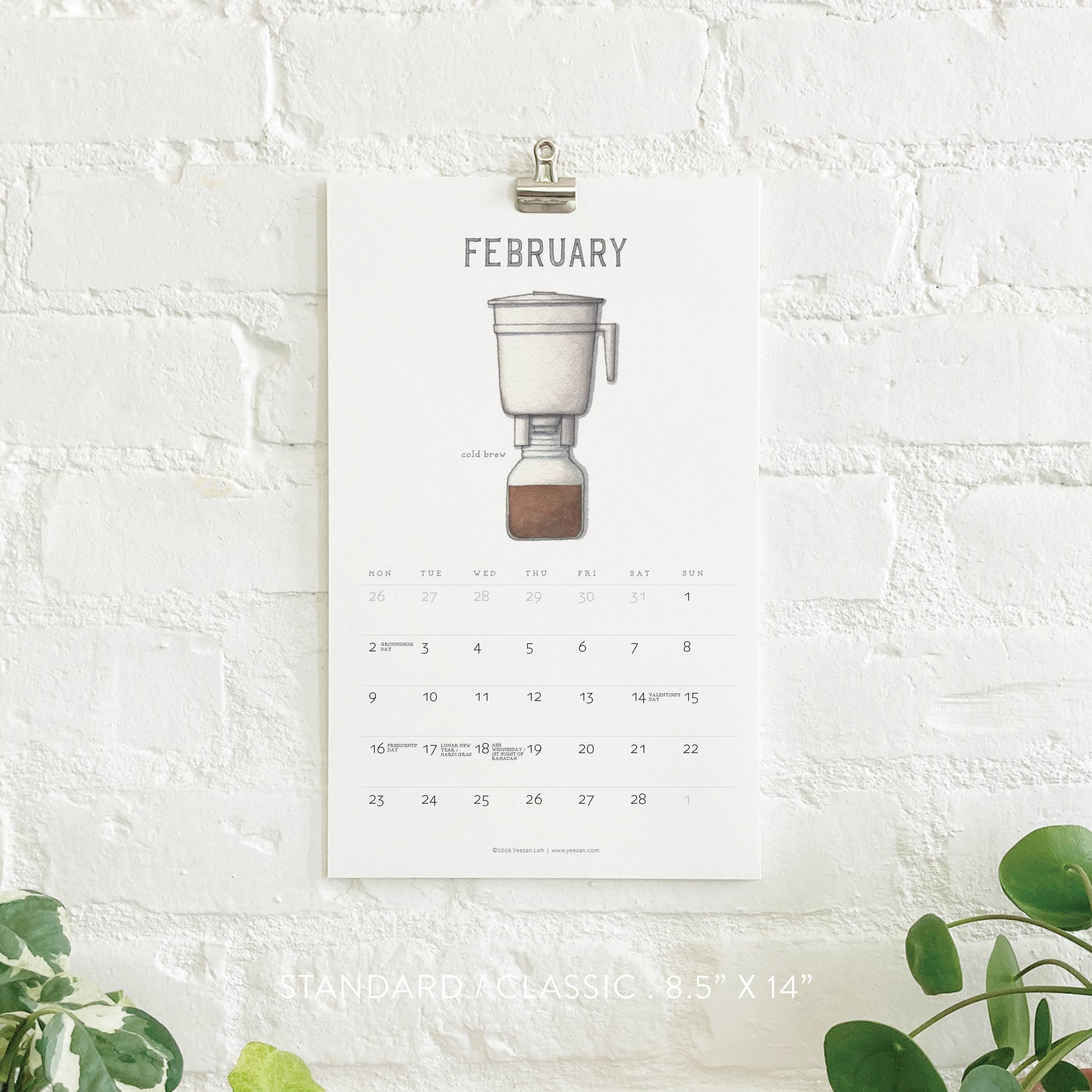 Yeesan Loh - 2026 Calendars: Coffee Brewing: MON-SUN,  Standard, Classic