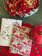 re:mused studio - Carnation Pomegranate (red) A2 Greeting Card: