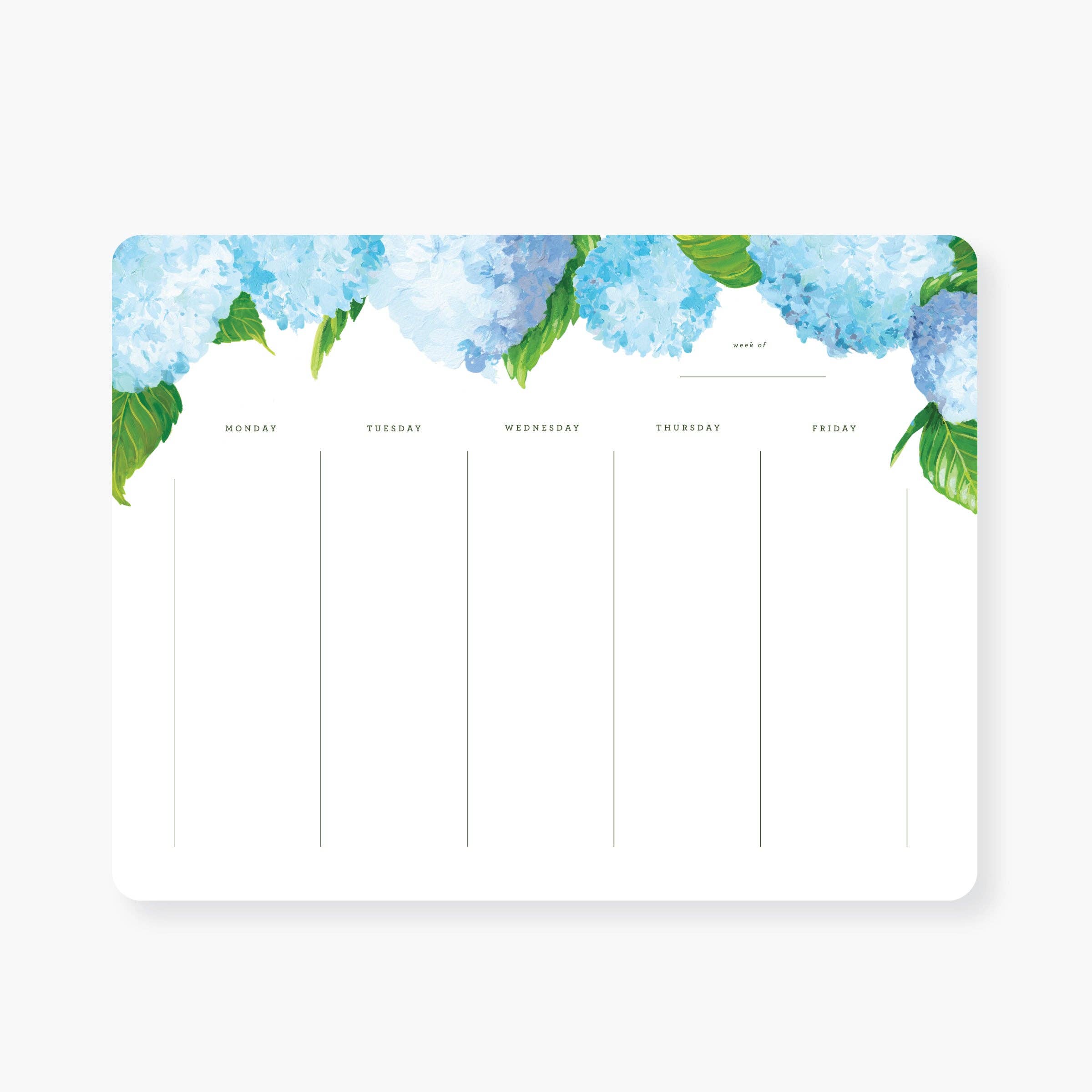 2021 Co. - Hydrangea  blooms weekly calendar pad