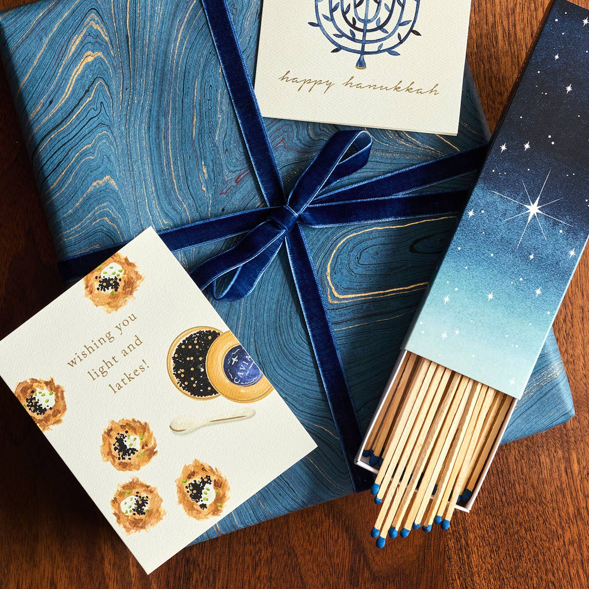 Abigail Jayne Design - Latkes and Caviar Hanukkah Greeting Card | Holiday Card