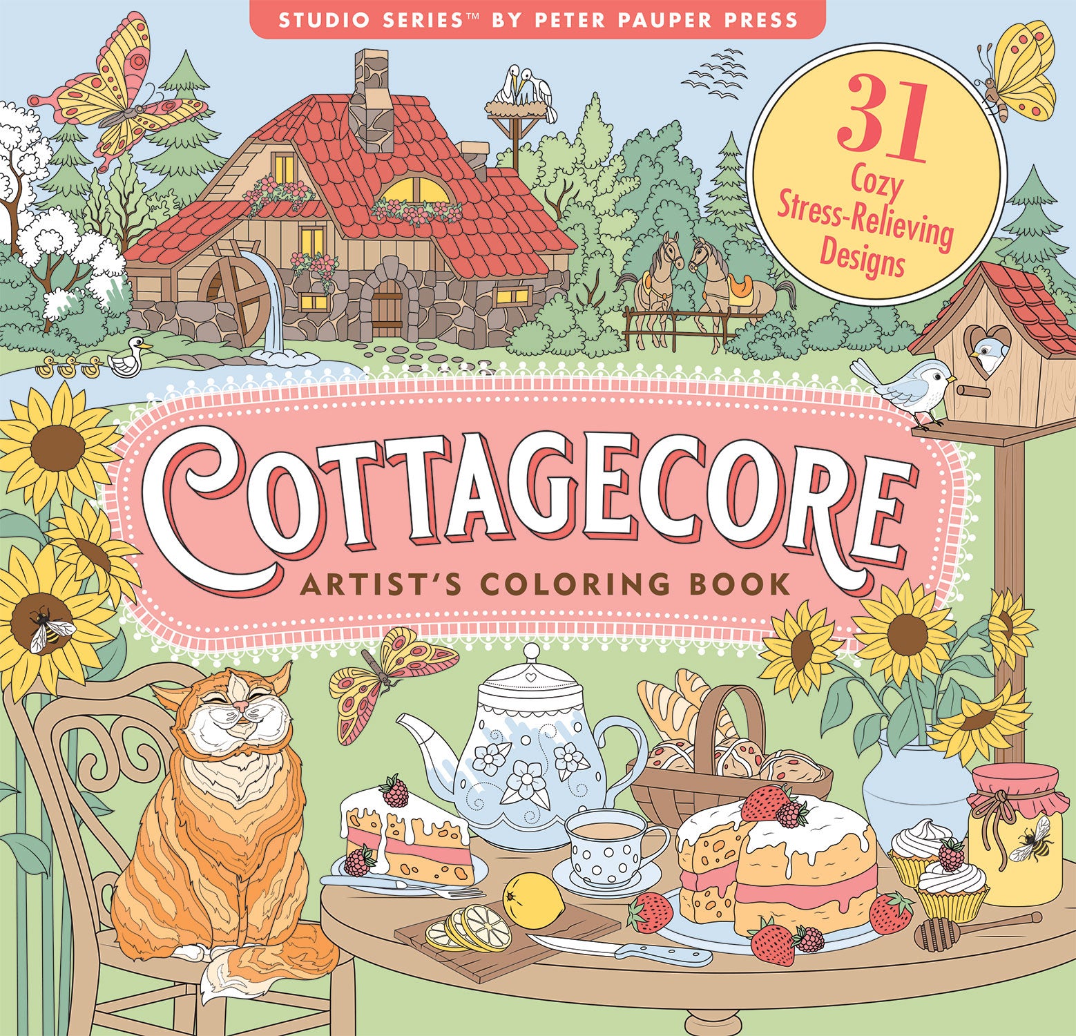 Peter Pauper Press   -  Cottagecore Adult Coloring Book