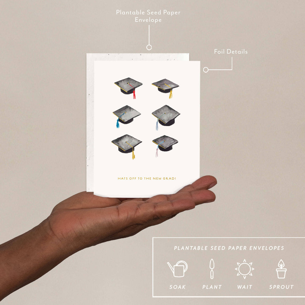 Seedlings - Hats Off - Graduation Card