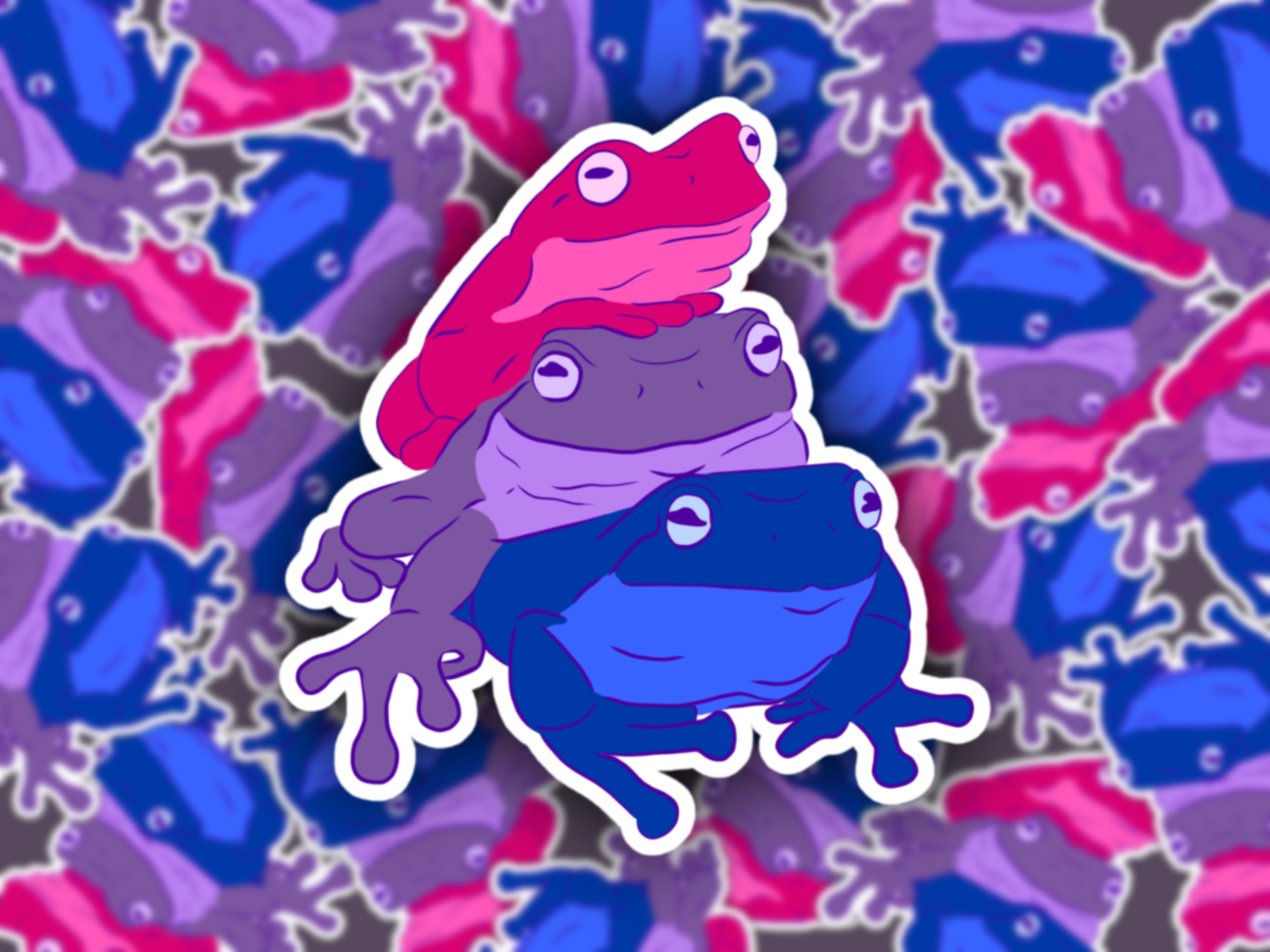 Pretty Toxic Stickers bisexual frogs Sticker