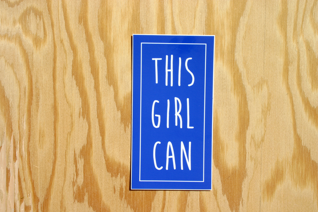 Discovery Stickers - This Girl Can Vinyl Sticker: Pink / Tall