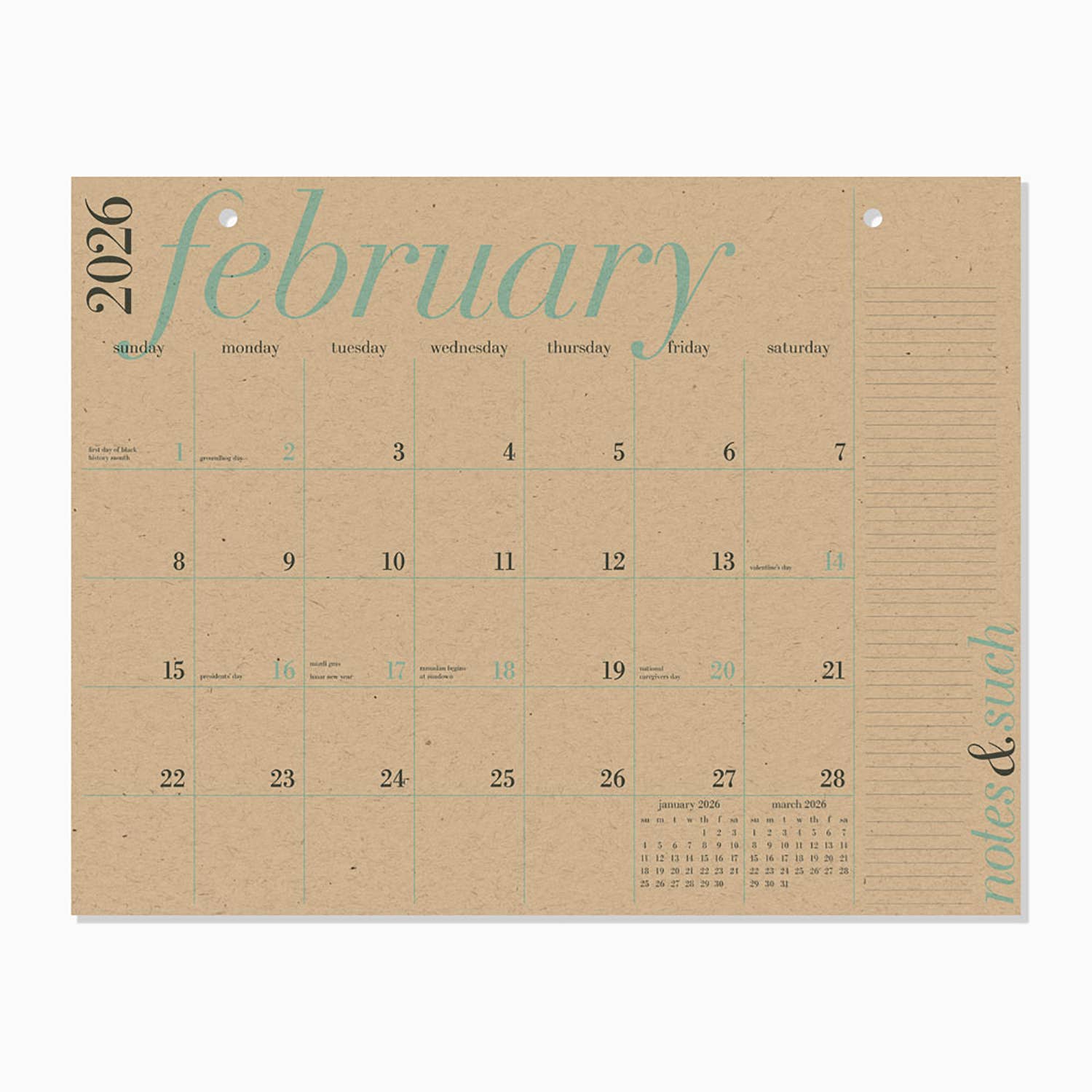 Paper Source Wholesale - 2026 Great Big 12 Month Calendar
