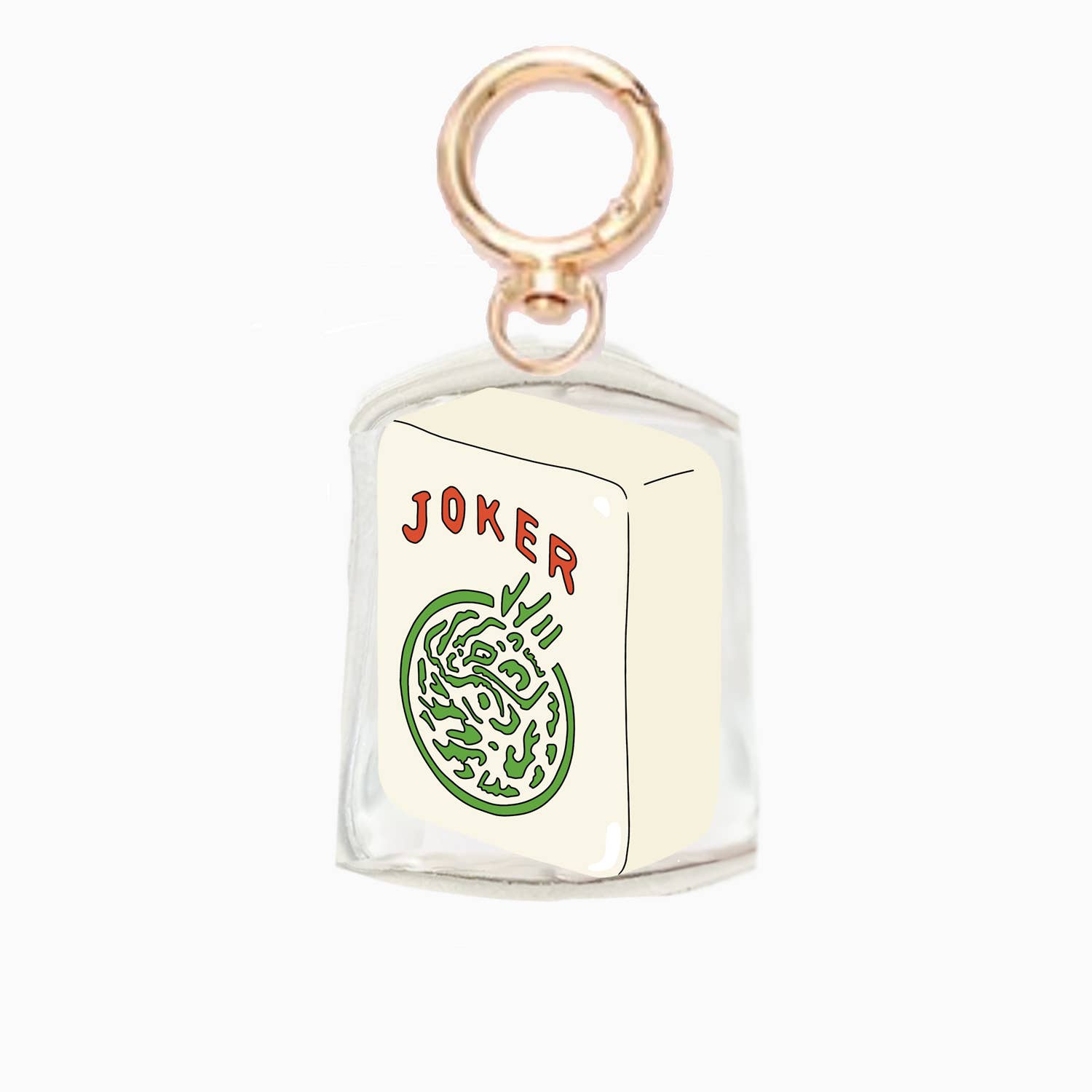 Drawn Goods - Single tile Mahjong Shaker Acrylic Bag Charm Keychain