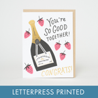 Egg Press Manufacturing - Wedding Congrats Champagne Letterpress Greeting Card by Hello!Lucky