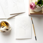 emily lex studio - Garden flowers paintable watercolor notecard set