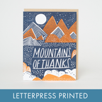 Egg Press Manufacturing - Mountains Of Thanks Letterpress Greeting Card
