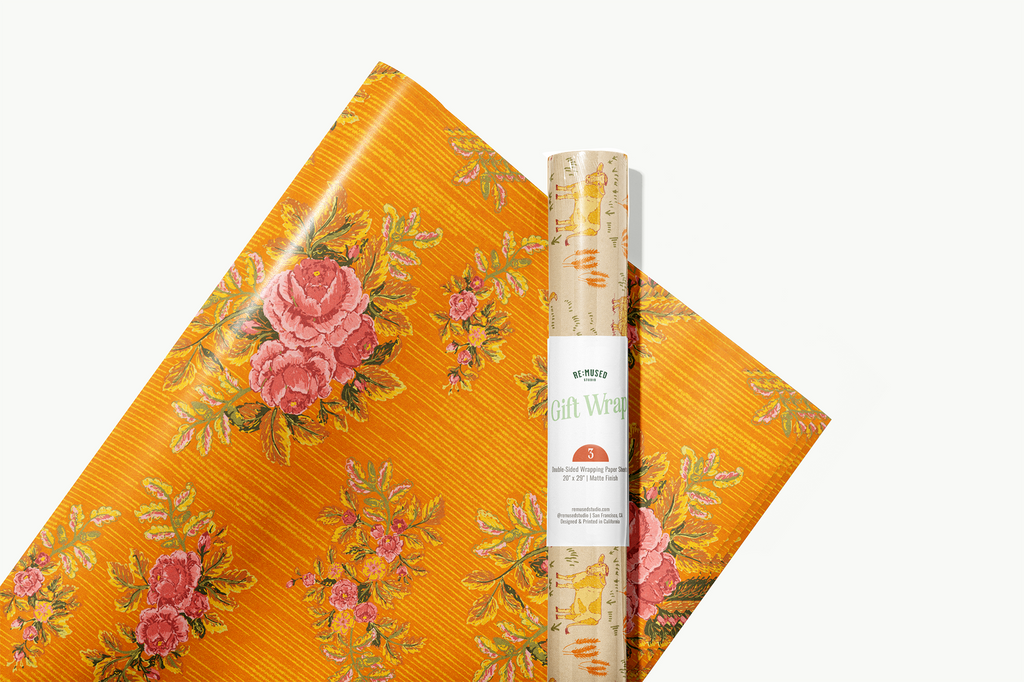 re:mused studio - Barnyard Blooms Gift Wrap Sheet - Double Sided