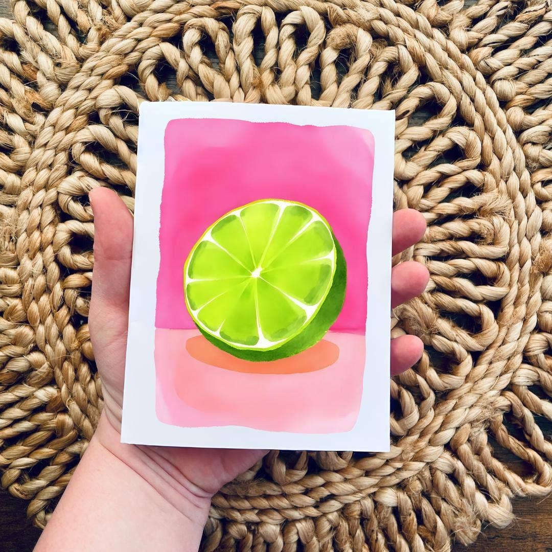 Cryptic Paper Co. - Set Of 5 Neon Fruit Note Cards For Any Occasion