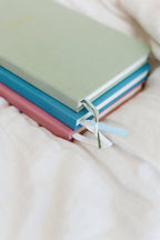 Studio Portmanteau - Wedding Vows Foil Embossed Linen Notebook | Pastel Tones: Sage green