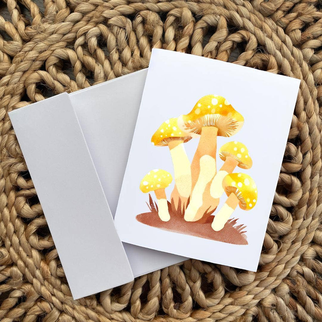 Cryptic Paper Co. - Set Of 6 Fantasy Forest Mushroom Watercolor Note Cards