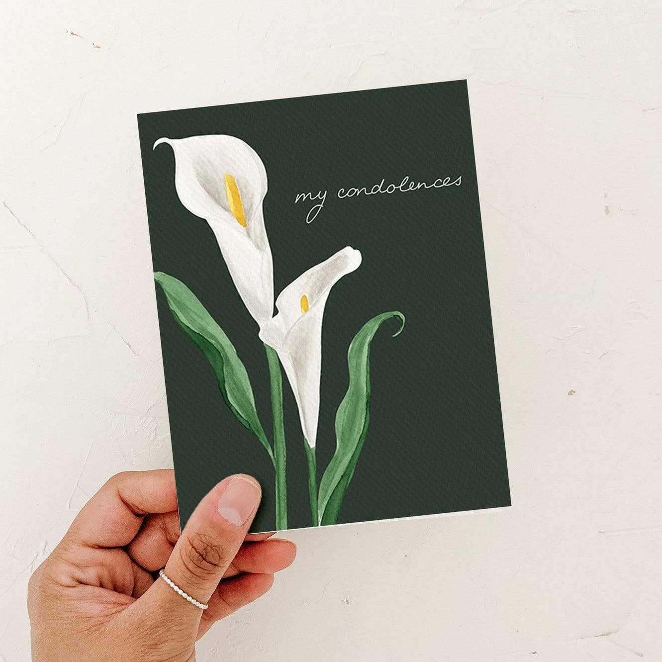 Almeida Illustrations - Cala Lily Condolence Card | Sympathy