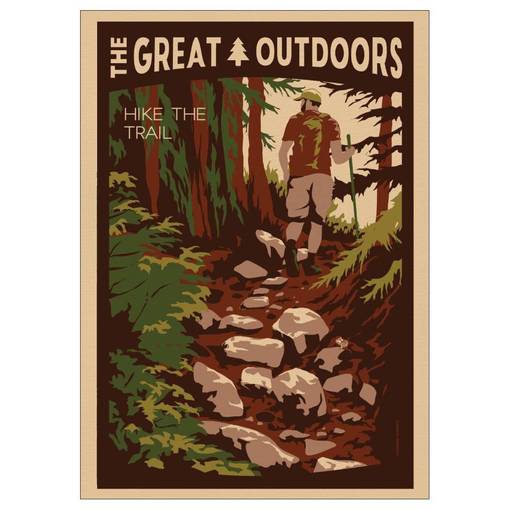 Lionheart Graphics - Hike the Trail Postcard | Great Outdoors Souvenir Gift