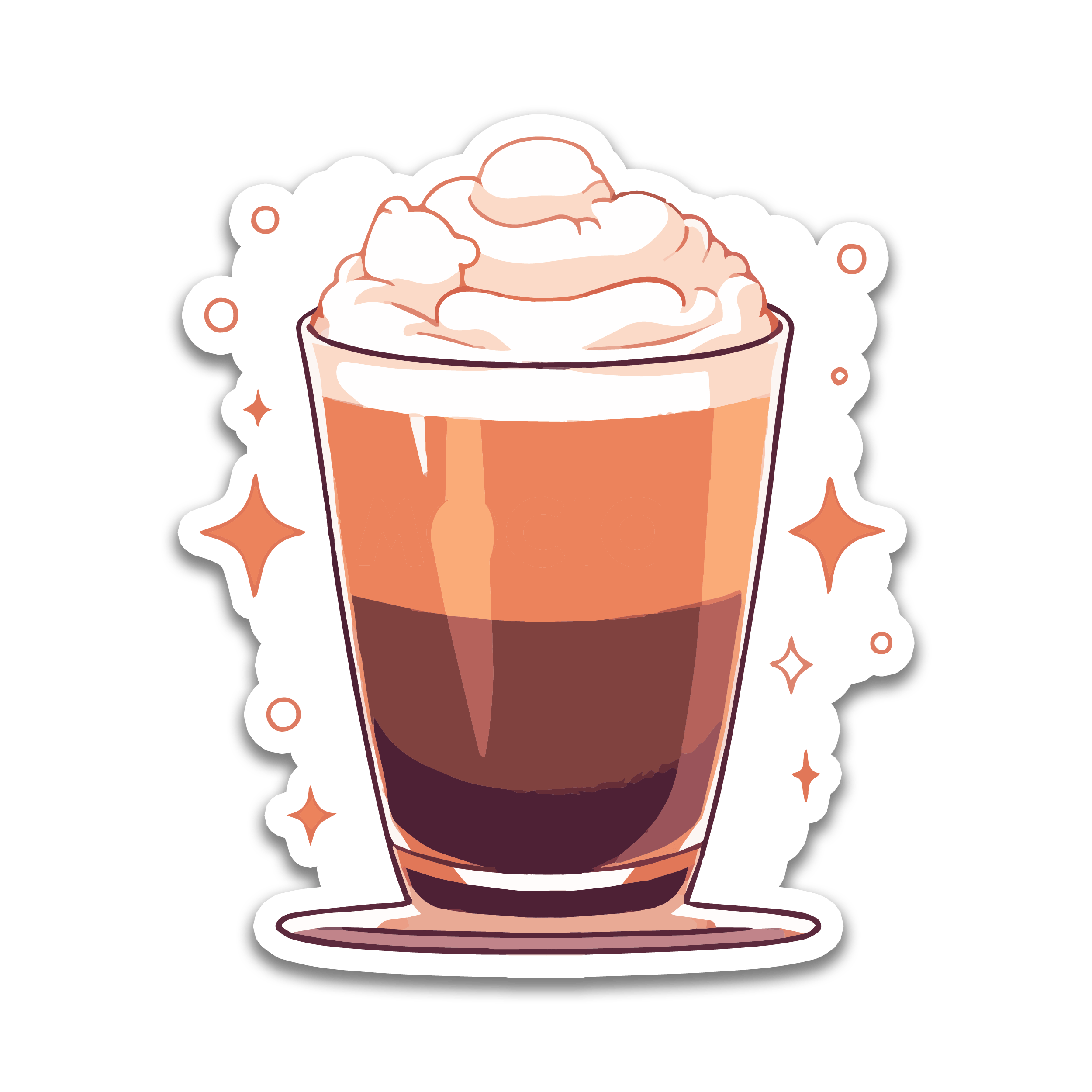 Stick With Finn - Mocha Sticker: 2.6 x 3 in