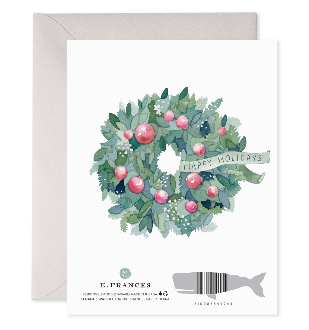 E. Frances Paper - Comfort and Joy Wreath | Boxed Set of 6 Holiday Cards
