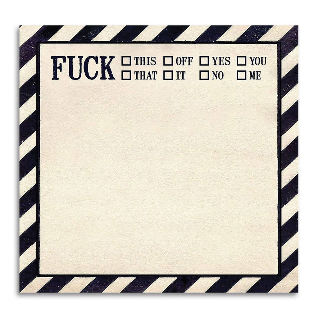 Bad Betty Greeting Co. - Funny Sarcastic Sticky Note Pad - Fuck This, That, Off