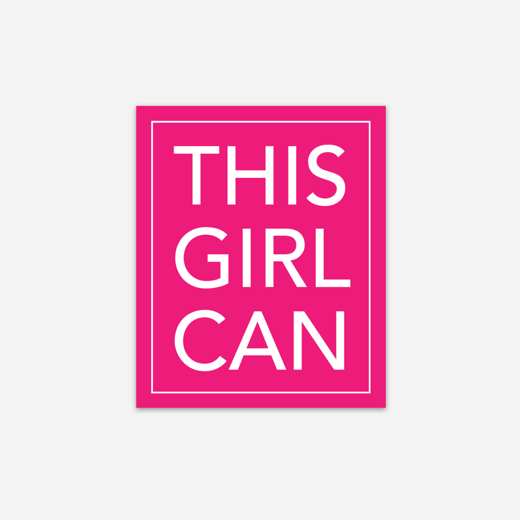 Discovery Stickers - This Girl Can Vinyl Sticker: Pink / Tall