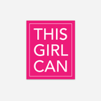Discovery Stickers - This Girl Can Vinyl Sticker: Pink / Tall
