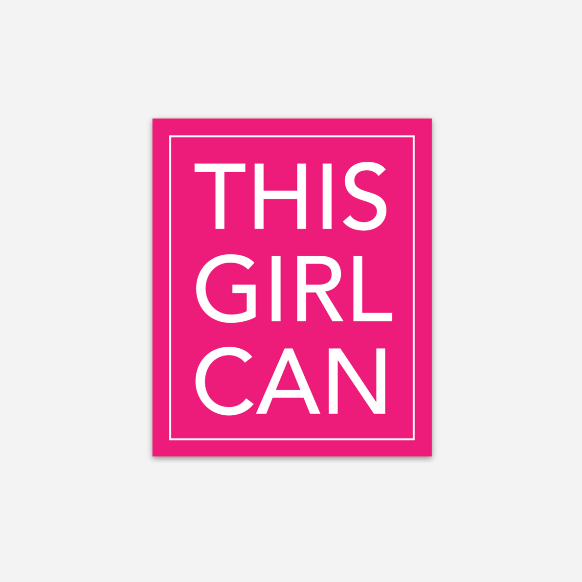 Discovery Stickers - This Girl Can Vinyl Sticker: Pink / Tall