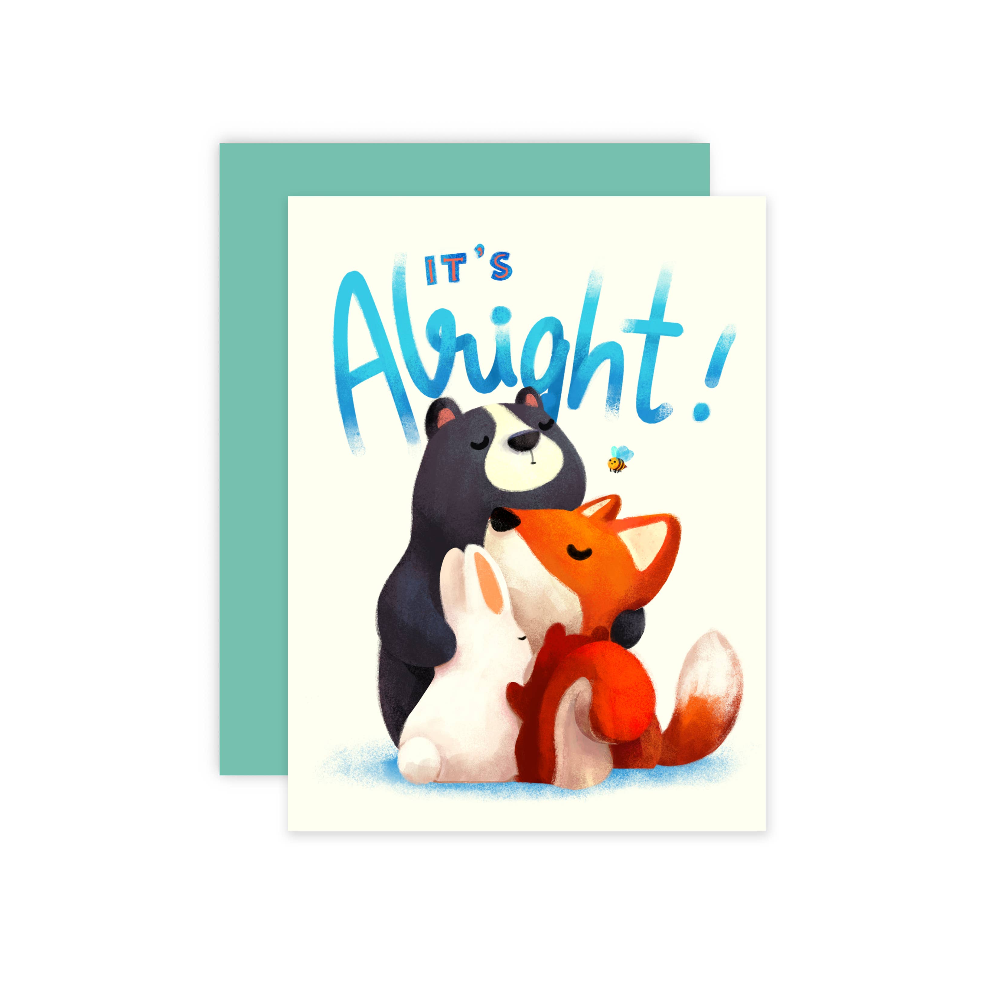 The Little Red House - It's Alright Group Hug Encouragement Card with Envelope