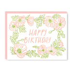 Kindred Letterpress - Poppies Birthday Card