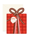 Ginger P. Designs - Santa Red Gingham Gift Greeting Card