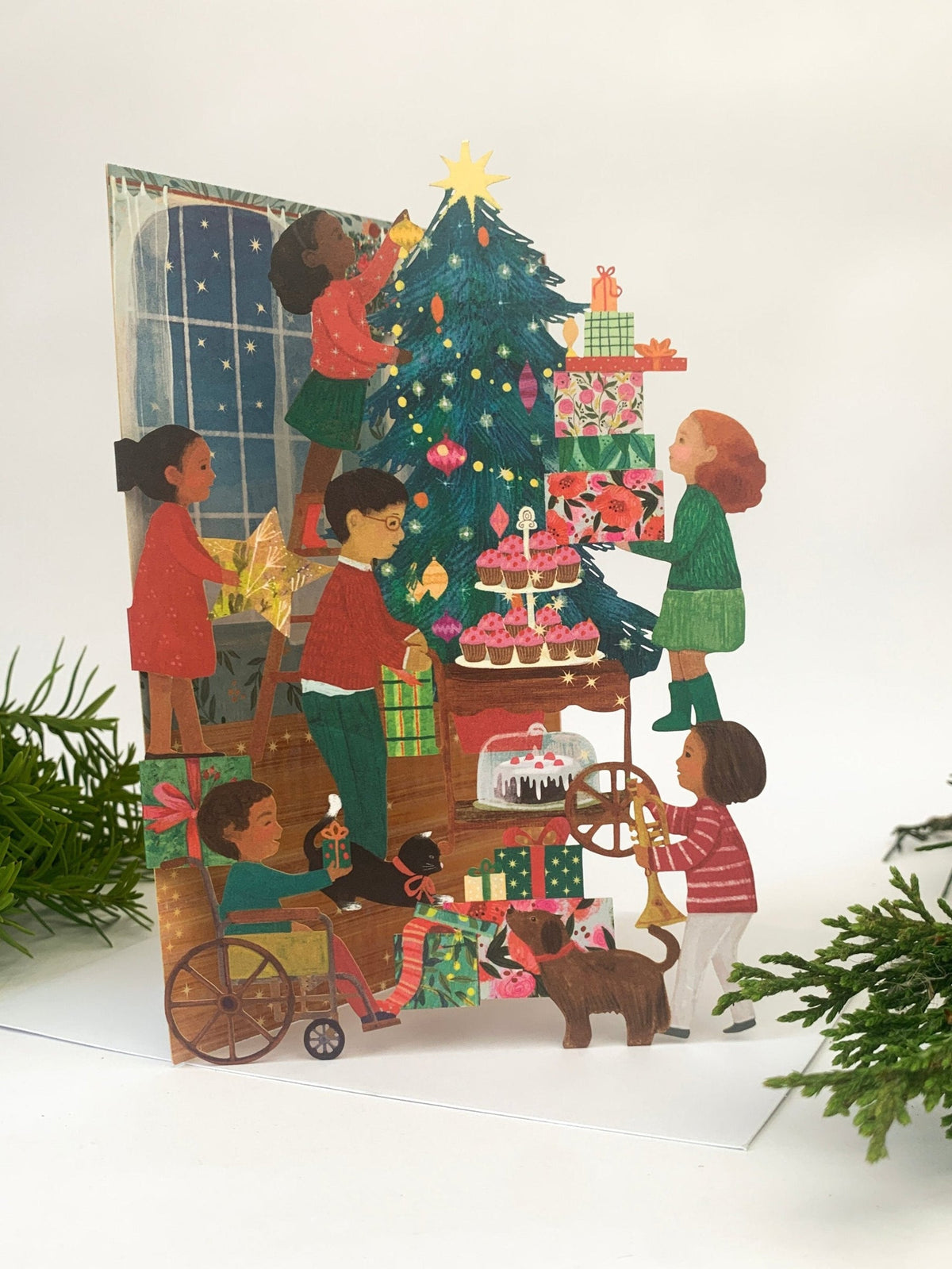 Cosy Cats at Christmas Laser Lasercut Card