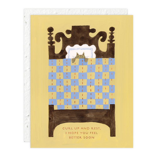 Seedlings, Cat Nap Get Well Card