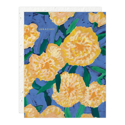 Seedlings, Bursts of Marigolds Thank You Card