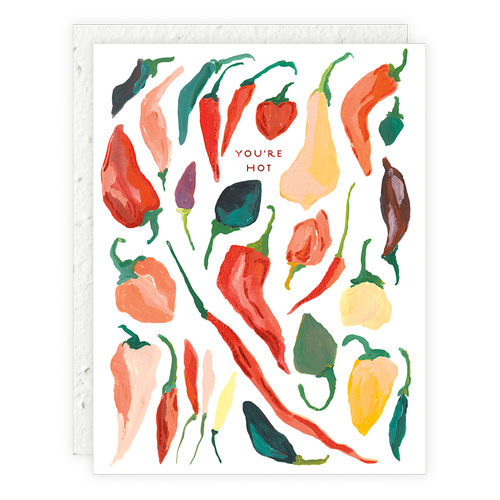 Seedlings, Hot Peppers Love + Friendship Card