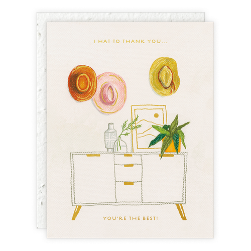 Seedlings, Hats Off Thank You Card