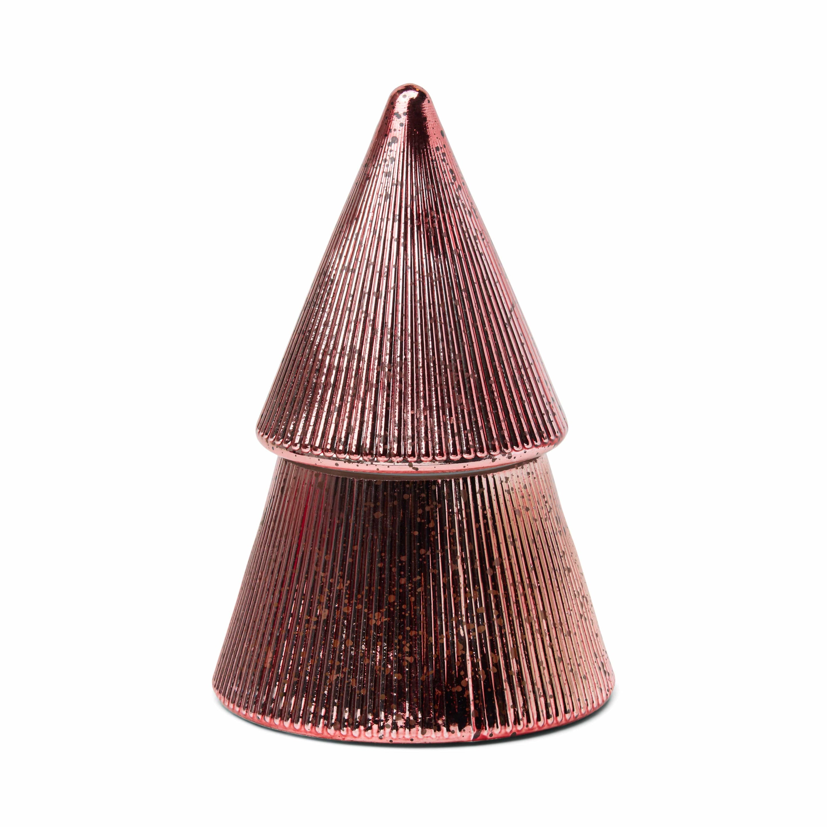 Paddywax Candles, Pink Ribbed Mercury Stacked Tree Candle - Pink Peppermint