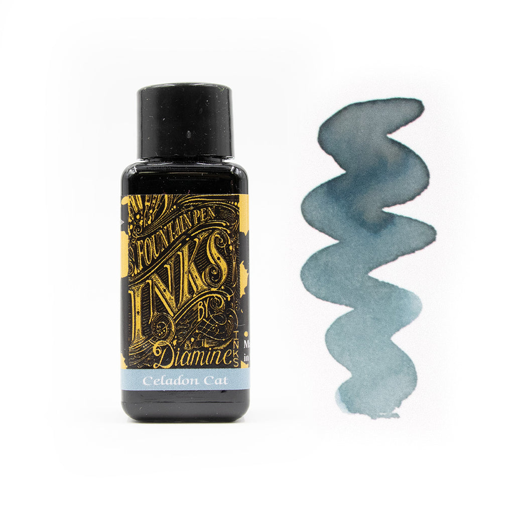 Diamine, Fountain Pen Ink, 30ml, Celadon Cat