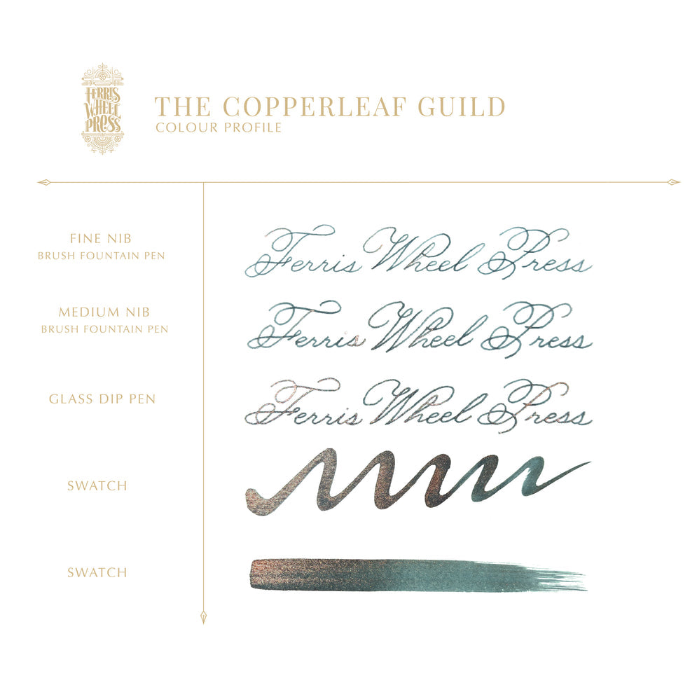 Ferris Wheel Press 20ml FerriTales Fountain Pen Ink, The Book of Knights Series, The Copperleaf Guild