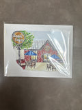 Cabell Crowder Art, Bodo's Bagels Folded Cards + envelopes