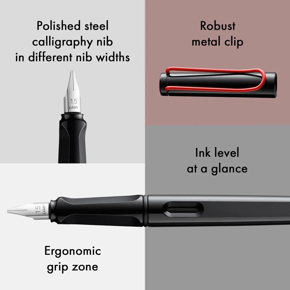 Lamy, Joy Fountain Pen, Shiny Black, Calligraphy Nib 1.5 mm