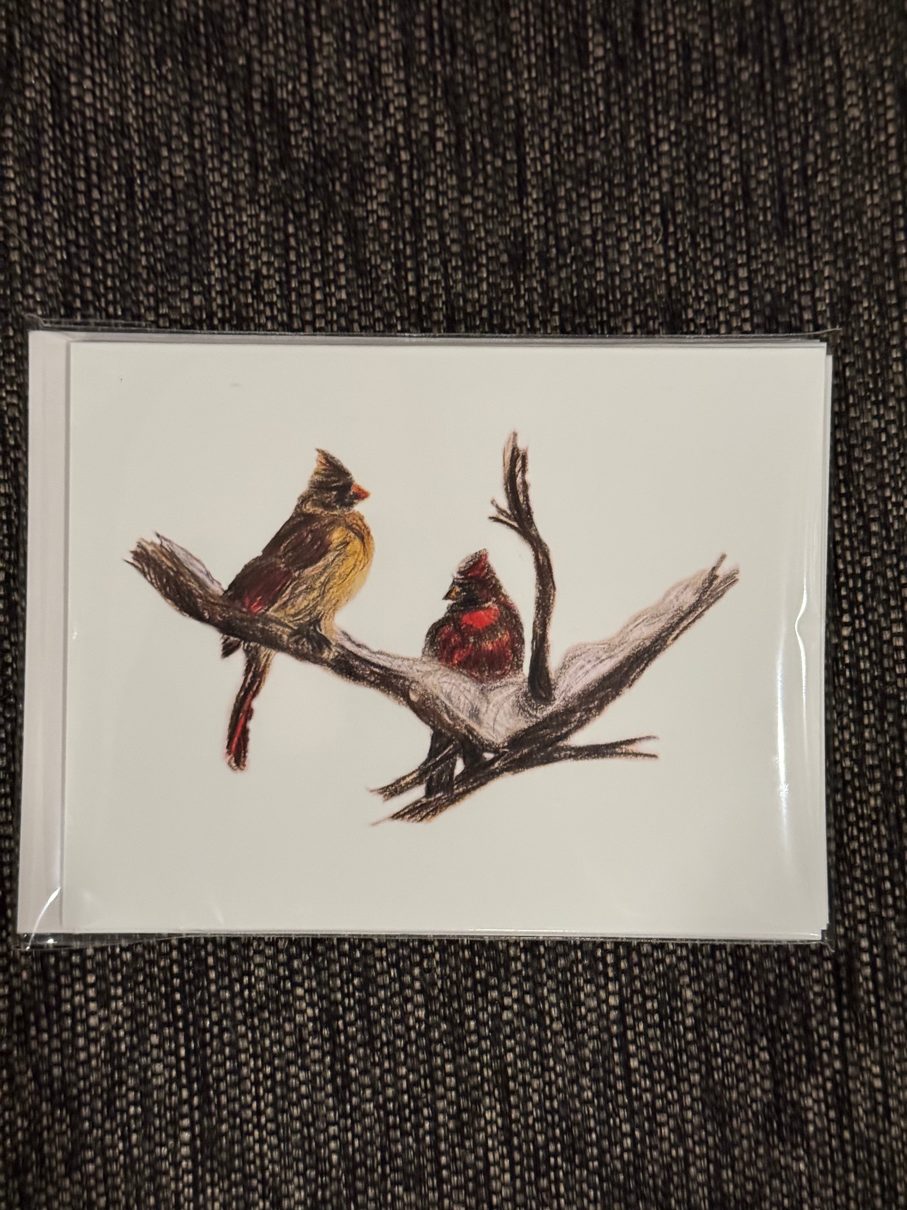 Cabell Crowder Art, Cardinal Pair, Set of 6