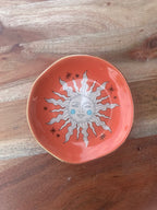 Celestial Terracotta SUN  Ceramic Trinket Dish