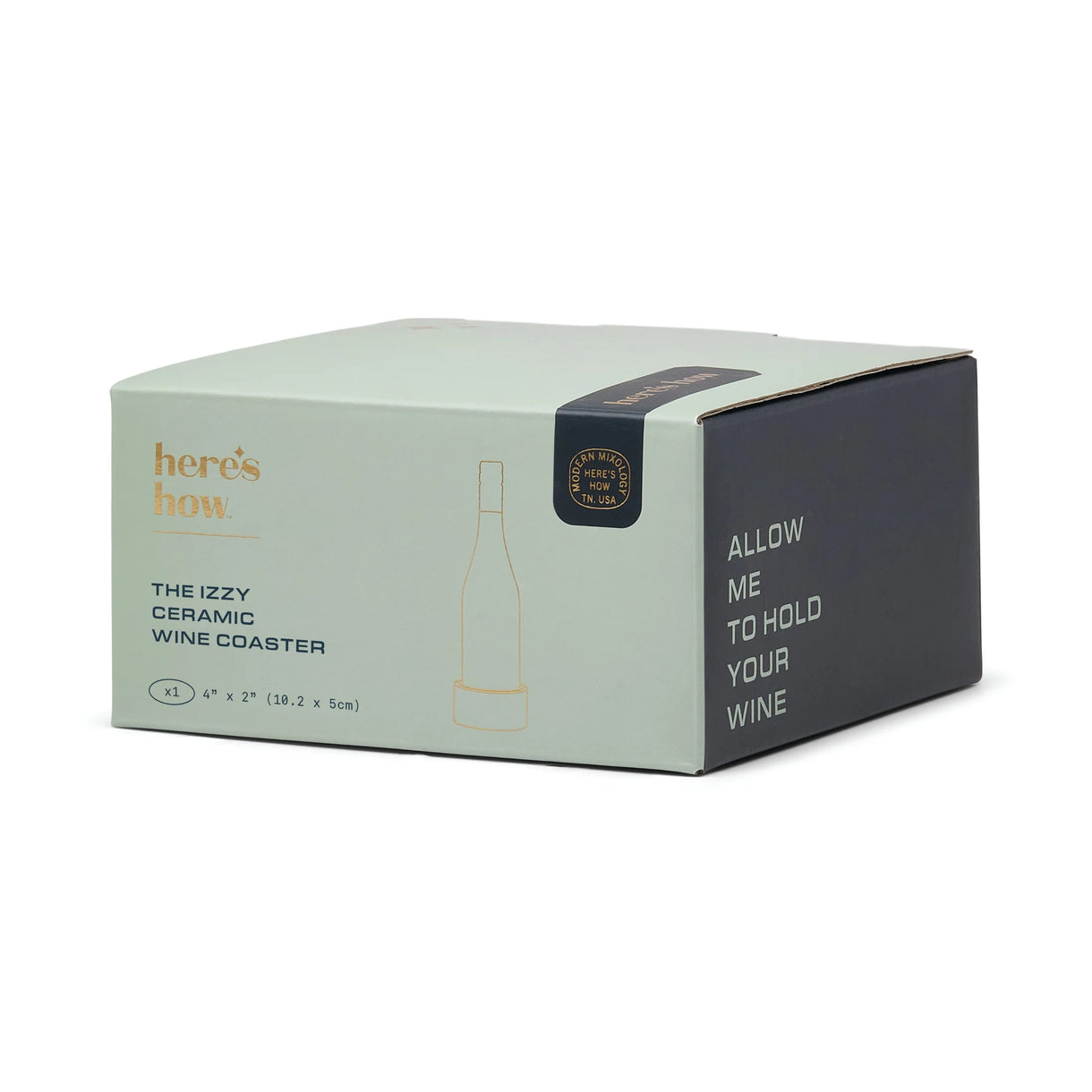 Here's How, Izzy Wine Coaster in Blue & Green Stripe