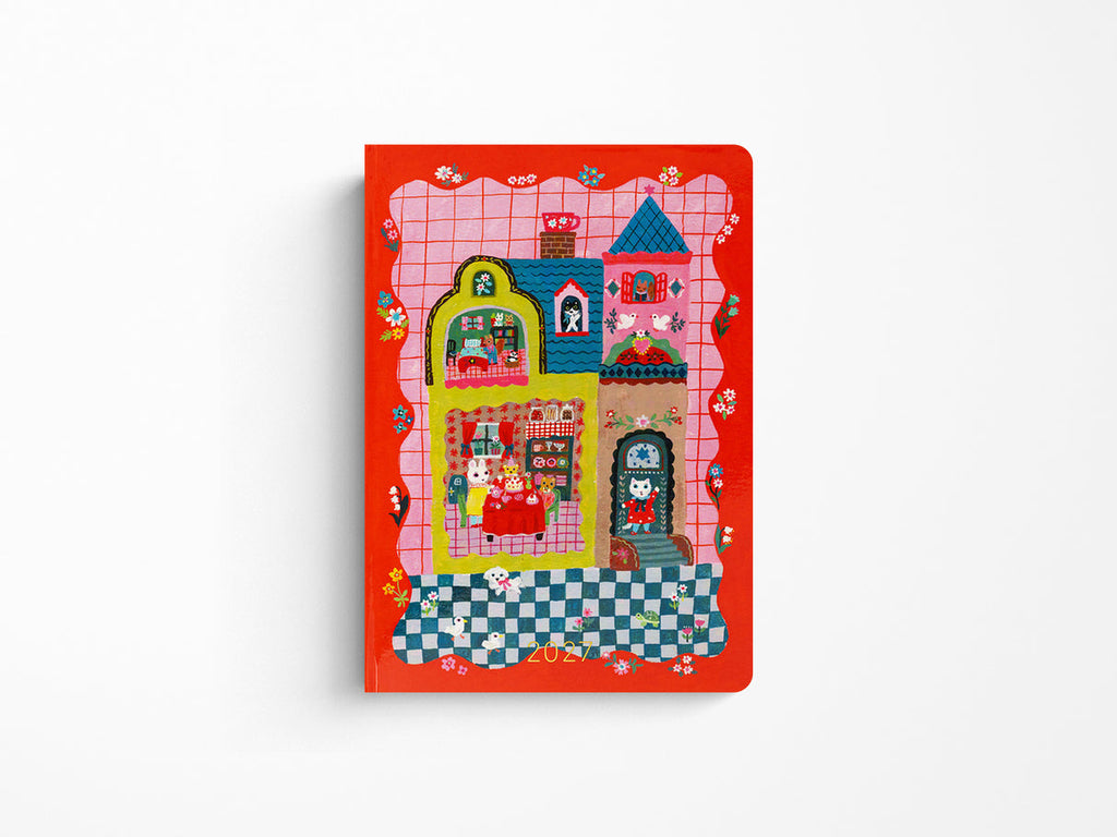Hobonichi Techo 2027 HON A6 Yumi Kitagishi: White Cat and Rabbit’s Tea Room