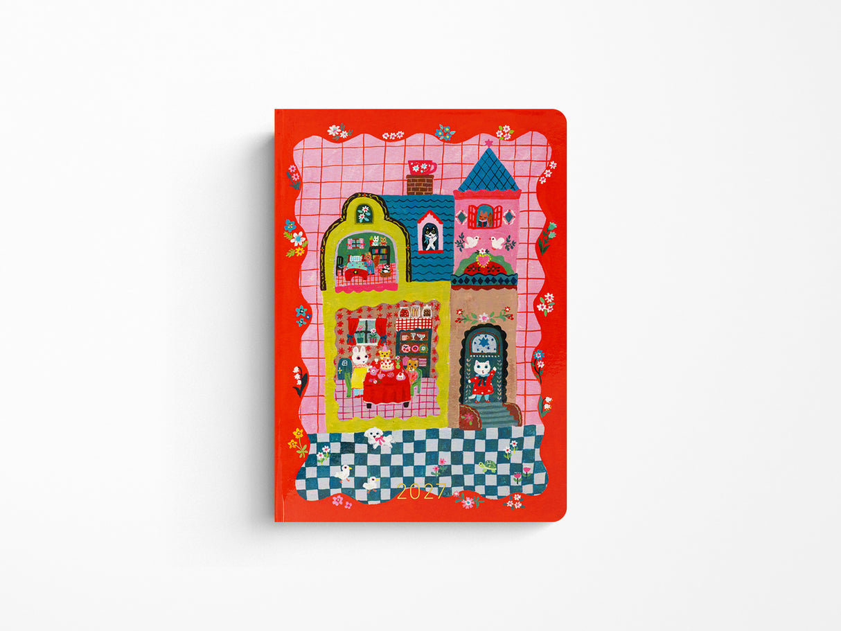 Hobonichi Techo 2027 HON A6 Yumi Kitagishi: White Cat and Rabbit’s Tea Room