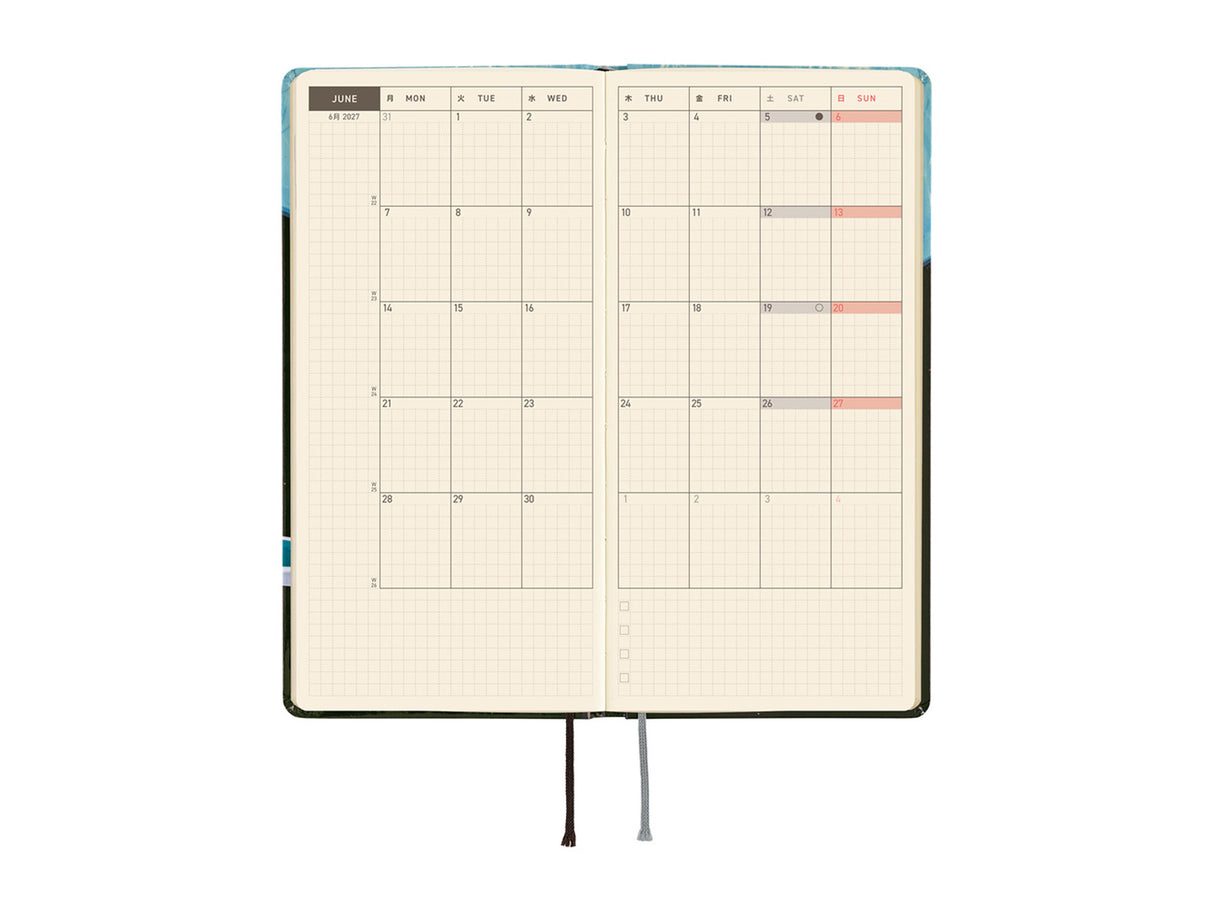 Hobonichi Techo 2027 Weeks Hiroko Kubota: Meteor Shower in the Light Blue Forest